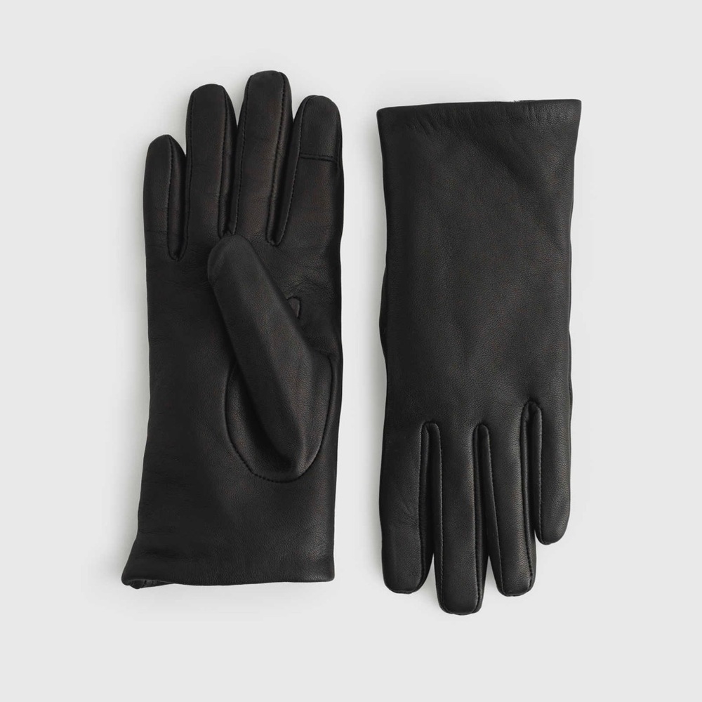 Quince Cashmere Lined Leather Gloves Sz Medium